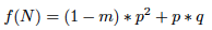 $ f(N)= (1-m)*p^{2} + p*q $